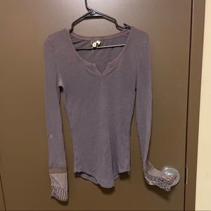 Free People Thermal Shirt with Sleeve Details!